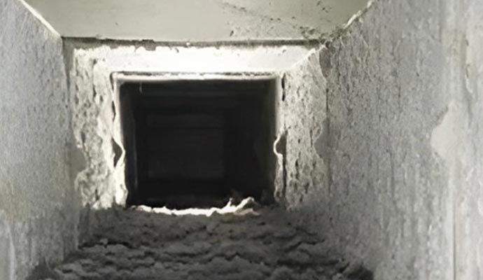 Interior of a dusty air duct