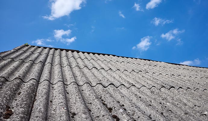 Corrugated asbestos cement roof