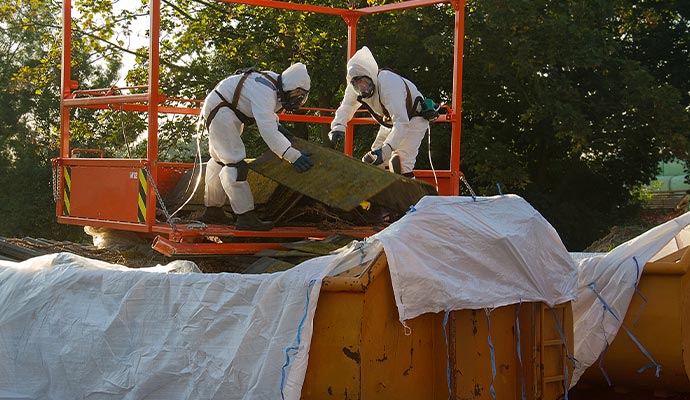 Professional asbestos waste removal