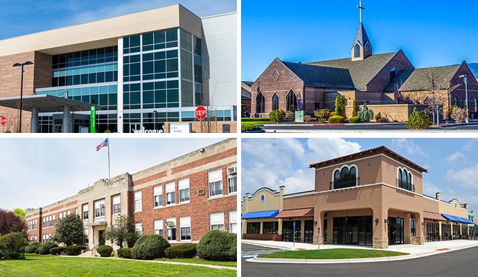 Collage of different types of commercial properties