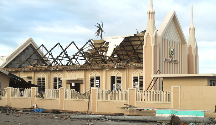 Storm damaged church