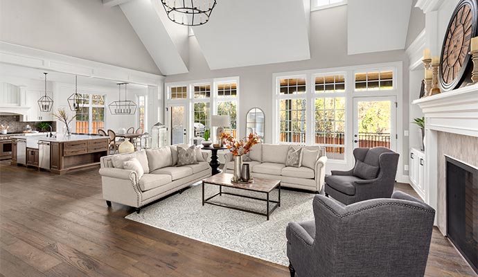 Clean furniture in a living room