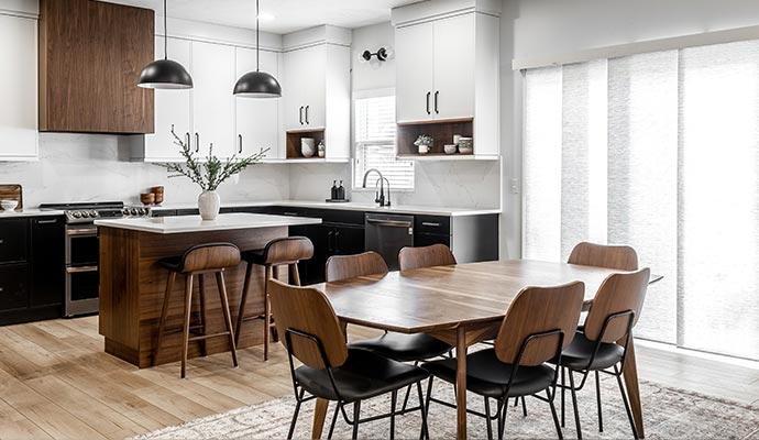 Clean furnitures in a kitchen area