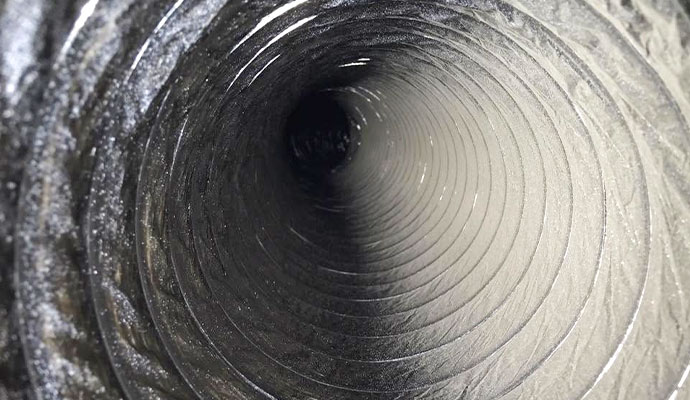 Dirty air duct interior