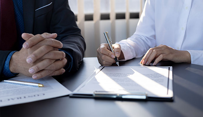 Insurance claims assistance contract signing