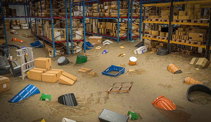 Flood damaged commercial property Flood damaged commercial property