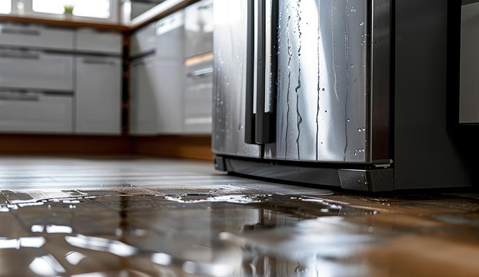 A leaking refrigerator