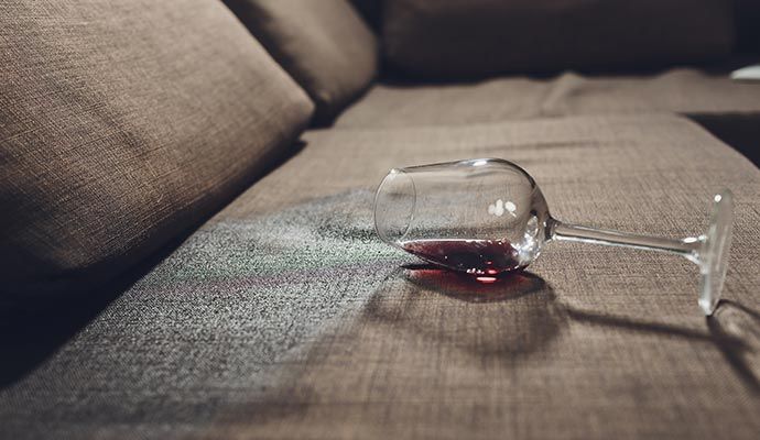 Liquid spill on upholstery