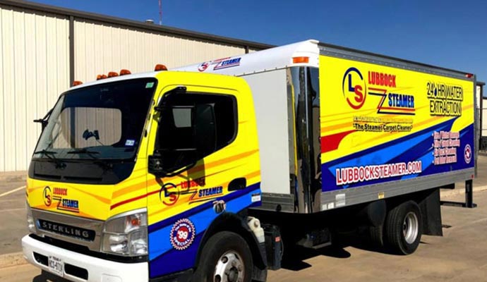 Lubbock steamer restoration and cleaning service truck