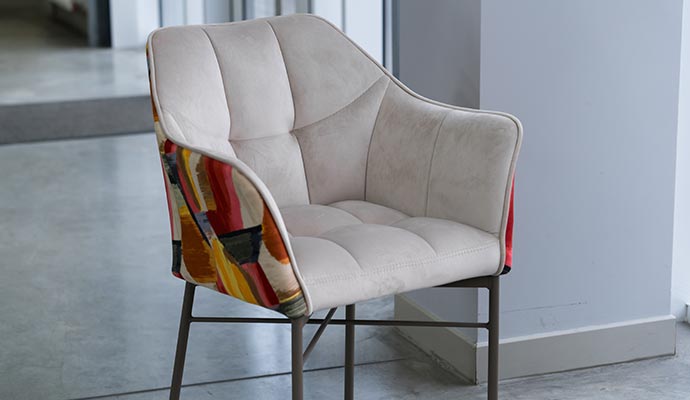 Modern accent chair with soft fabric
