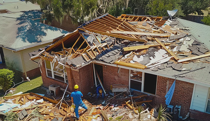 Professional storm damage restoration service