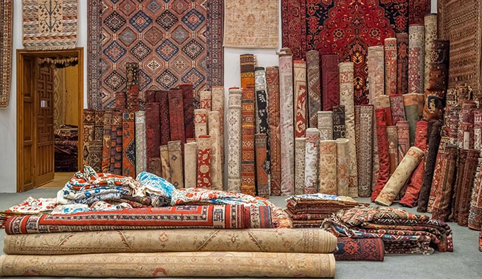 Rug stored in storage area Rug stored in storage area
