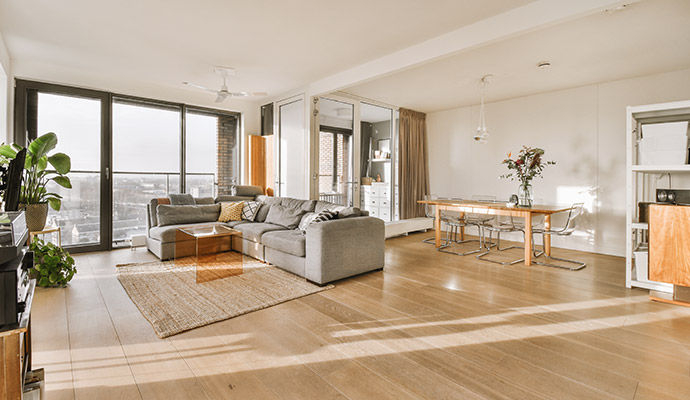 Smoke odor removal clean living room