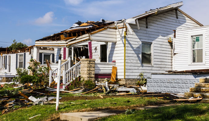 Tornado home damage