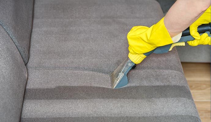 Sofa cleaning with steam cleaner Sofa cleaning with steam cleaner