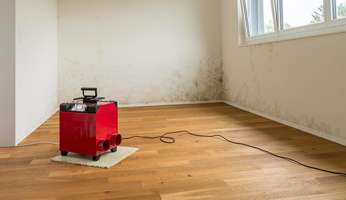 A dehumidifier machine in a room A dehumidifier machine in a room