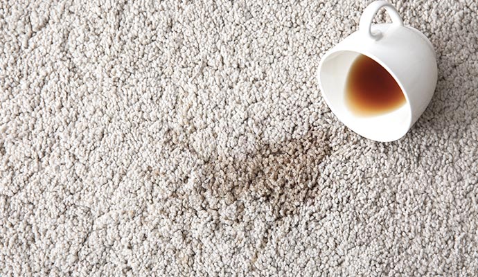 Coffee stain on carpet