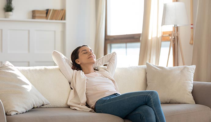 A person enjoying improved indoor air quality