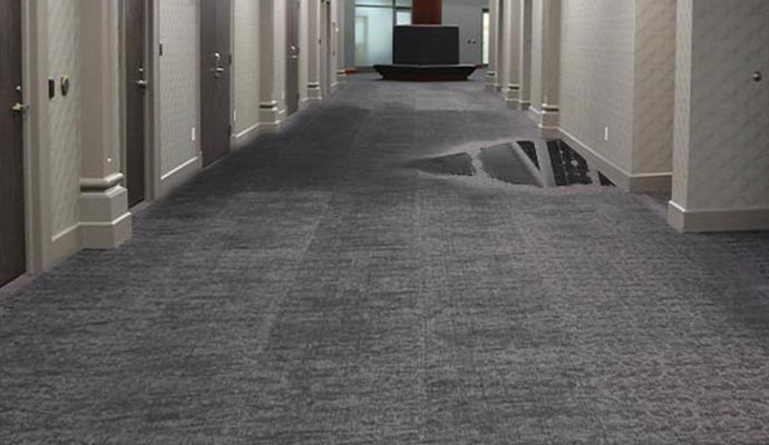 Water damaged floor in hotel Water damaged floor in hotel