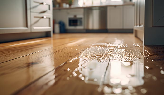 Water damaged floor