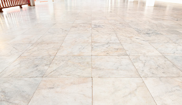 Clean tile floor in a room